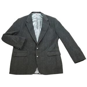 Vintage Hunt Valley Camel Hair Gray Blazer Sport Coat Jacket Mens 48L Long Tall